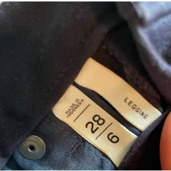 LOFT Navy Suede Pull-On Skinny Pants Women's Size 6 Leggings Dressy - Picture 3 of 5